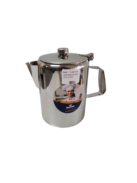 CAFETERA CON TAPA 32 OZ  A. INOX.