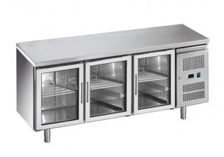 MESA DE TRABAJO REFRIGERADA CON 4 PUERTAS DE CRISTAL CHILLGLASS553